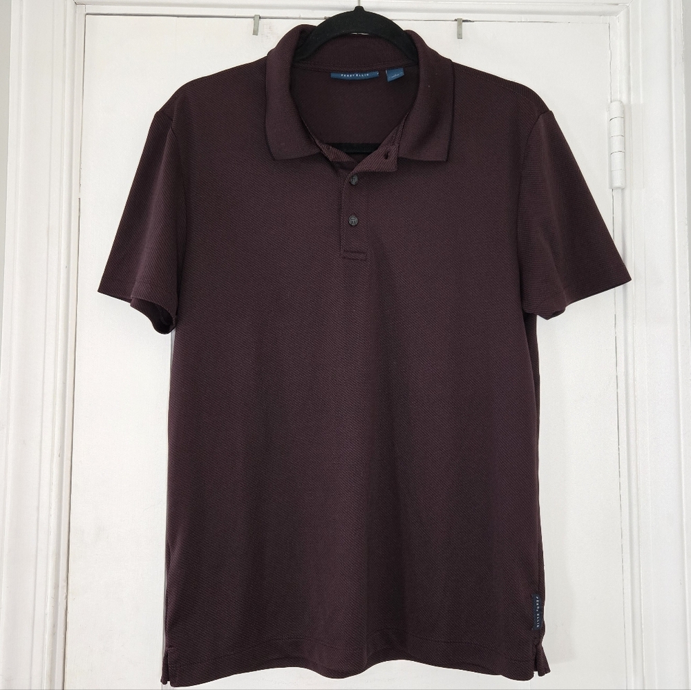 Perry Ellis Maroon Business Casual Polo Shirt - Men's Small